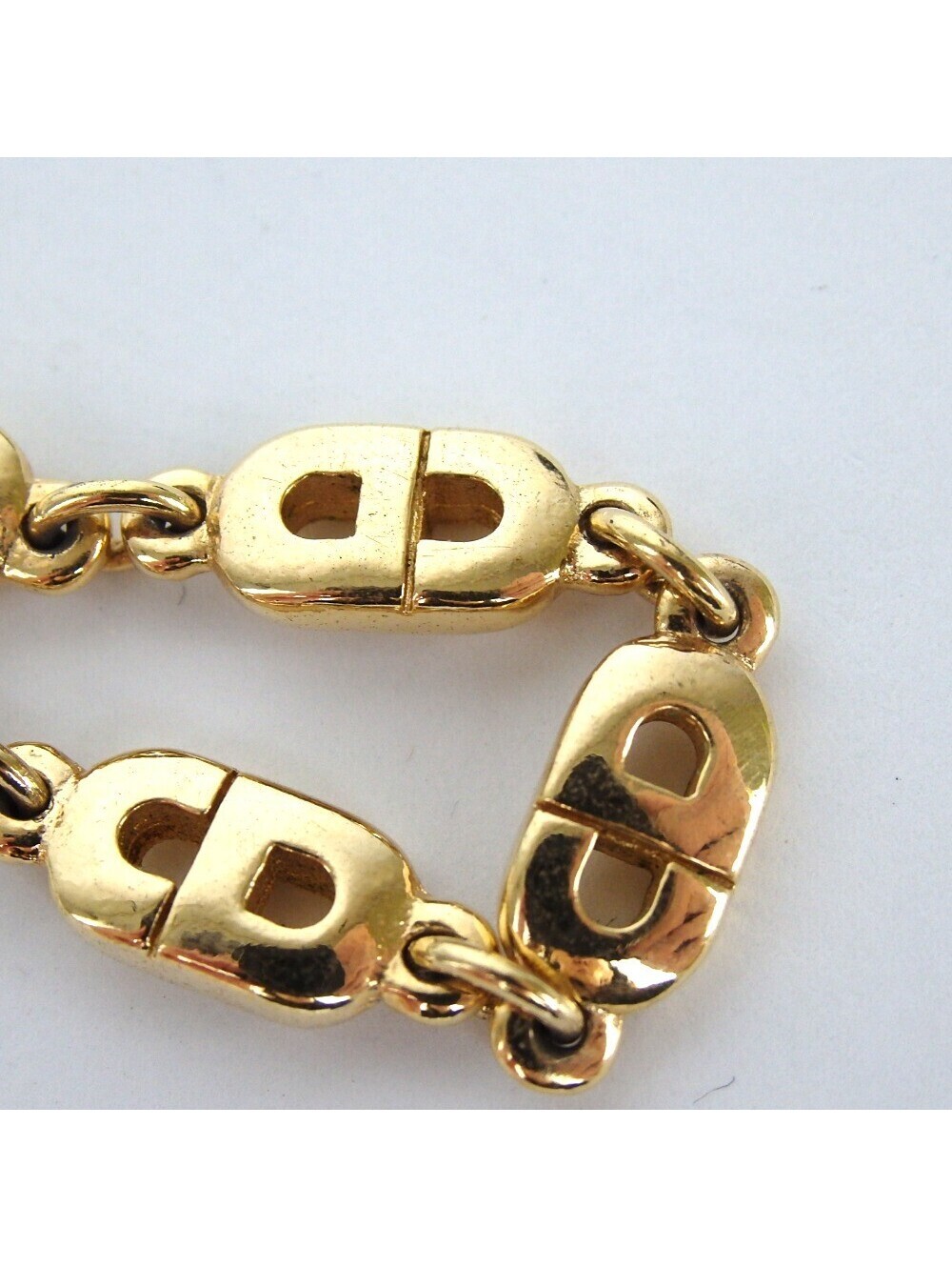 Authentic Christian Dior Vintage Gold Link Logo Bracelet Women’s Jewelry - Picture 5 of 9